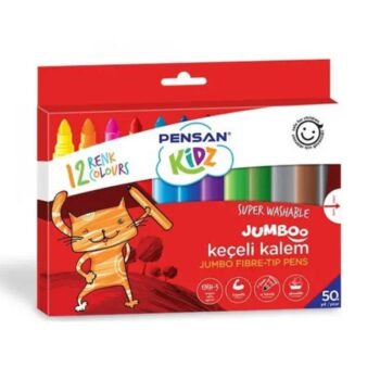 Pensan Kidz Yıkanabilir Jumboo Keçeli Kalem 12'li